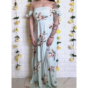 Mint floral dress